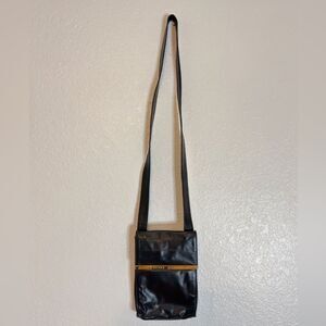 Vintage Fred Hayman  Black Leather Crossbody Bag